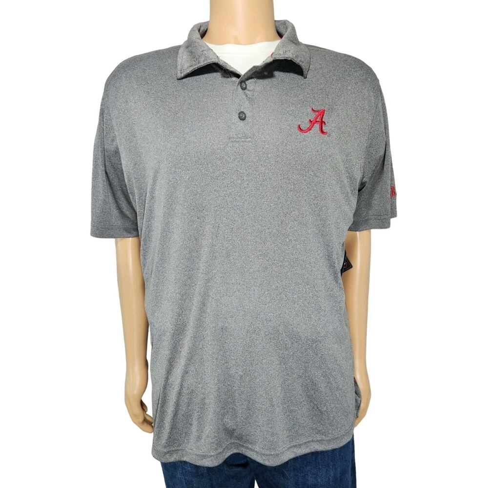 Alabama Crimson Tide NCAA Gray Colosseum Polo Shirt Mens Sz Large NWT